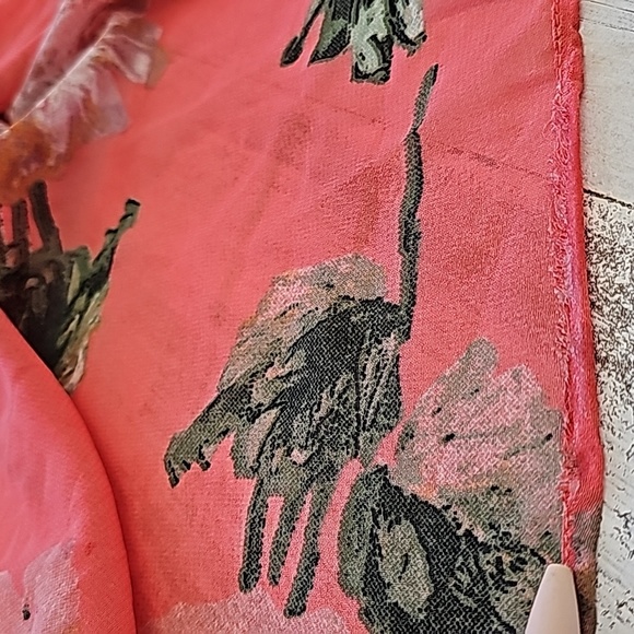 Nwot Stylish Nature Coral Pink Floral Smocked Elastic Bodice Tiered Maxi… - Picture 13 of 15